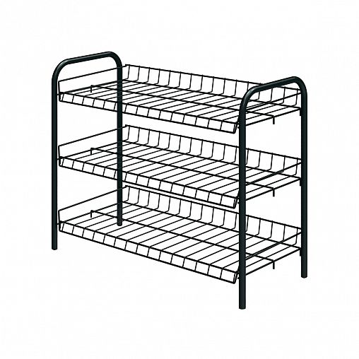 Этажерка для обуви Nika ЭТ5, 3 полки, 66 x 28 x 52 см, черный фото