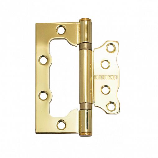 Петля накладная универсальная Аллюр 2BB BP, 100 x 75 x 2,5 мм, золото (латунь), 2шт фото