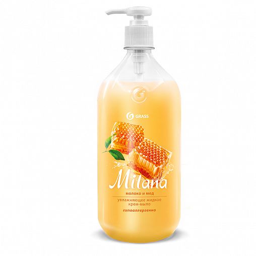 Жидкое крем-мыло Grass Milana Молоко и мед, 1 л фото
