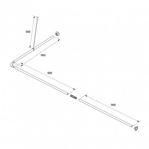 Карниз-штанга для ванной IDDIS Elegante 050A200I14, угловой, 90 - 180 см, хром фото