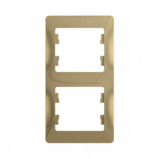 Рамка Systeme (Schneider) Electric Glossa, 2-поста, вертикальная, титан фото