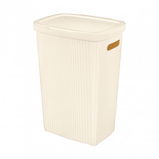 Корзина для белья Econova Velvet, 450 x 360 x 630 мм, 60 л, бежевая фото