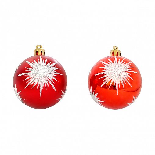 Набор елочных шаров Волшебная страна PBD6-6-054-R, d 6 см, 6 шт, красный фото