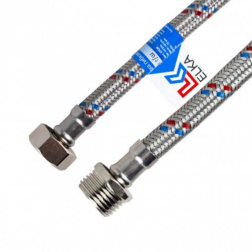 Гибкая подводка для воды латунная Elka, 40 см, гайка-штуцер фото