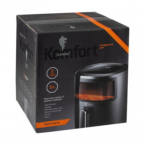Мультипечь-аэрогриль Leonord LE-1708, 1500 Вт, чаша 5 л, черная фото