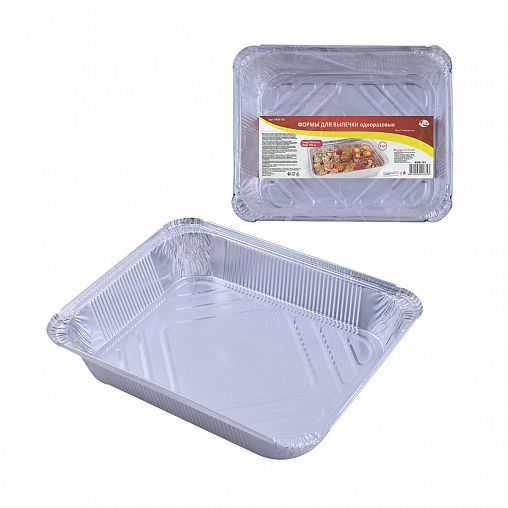 Формы для запекания одноразовые Мультидом, алюминиевые, 30 x 24 x 5 см, 2 шт фото
