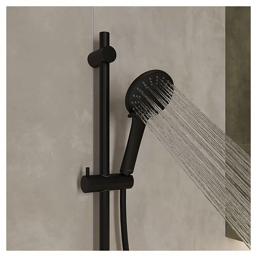 Лейка для душа Milardo Ideal Spa, 5 режимов, черная матовая фото