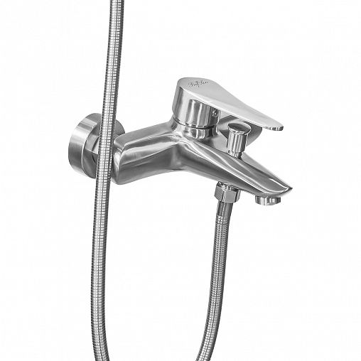 Смеситель для ванны с душем Профсан ПСМ-300-1, однорычажный, нерж. сталь фото