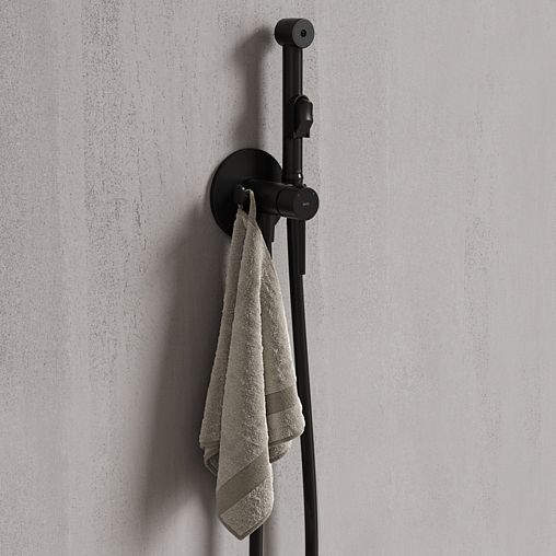 Встраиваемый гигиенический душ со смесителем IDDIS Axes 003BLR0i08, черный матовый фото