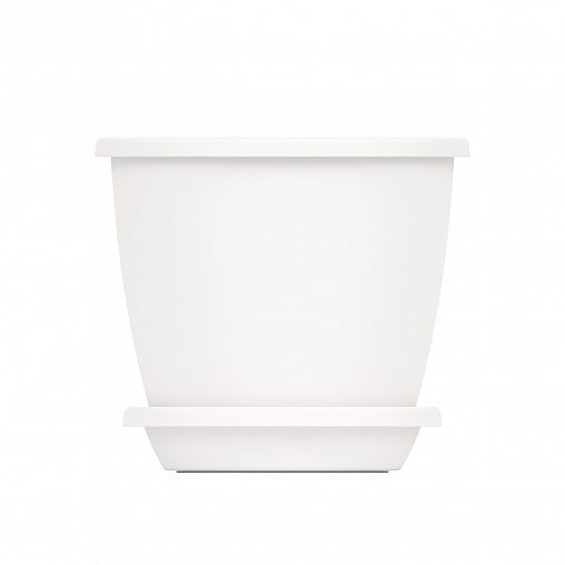 Горшок для цветов Альтернатива Афина, с поддоном, 2,2 л, белый фото