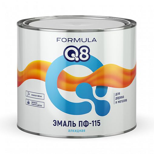 Эмаль ПФ-115 алкидная Formula Q8, глянцевая, 1,9 кг, черная фото