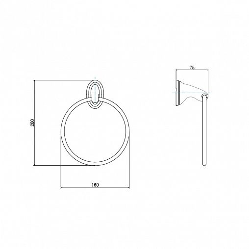 Полотенцедержатель Fashun A1504, хром фото