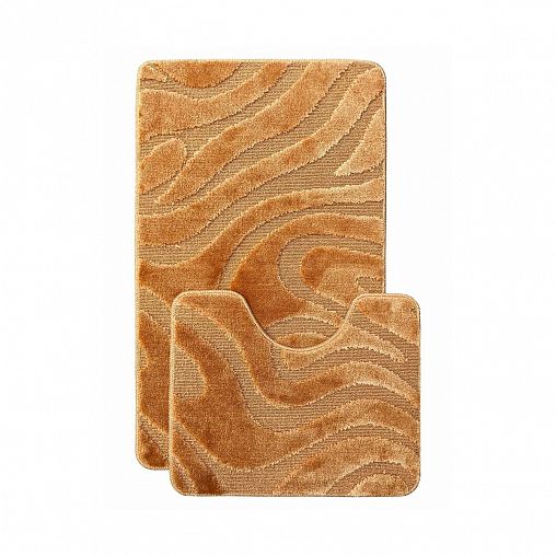 Коврик в ванную и туалет L Cadesi Lemis, 50 x 80 + 50 x 40 см, полипропилен, оранжевый фото