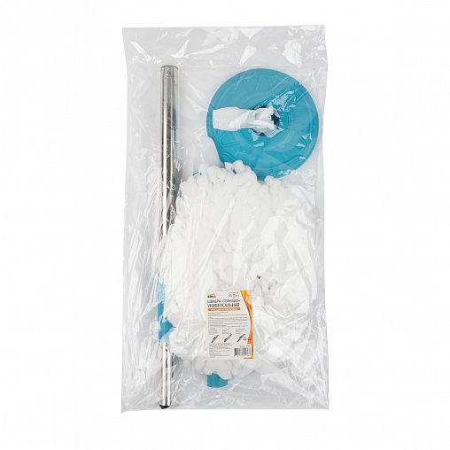 Швабра для пола Рыжий кот Торнадо, с насадкой из микрофибры, с рукояткой 85 - 115 см фото