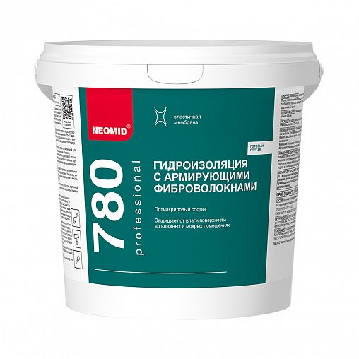 Мастика гидроизоляционная Neomid, с армирующими фиброволокнами, 1,3 кг фото