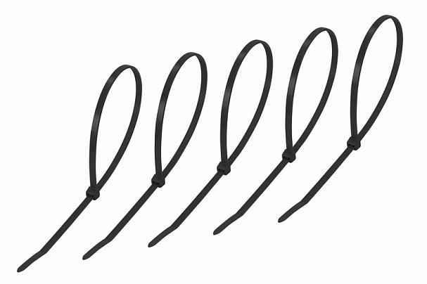 Хомут-стяжка Rexant, нейлон, 4,8 x 400 мм, 25 шт, черный фото