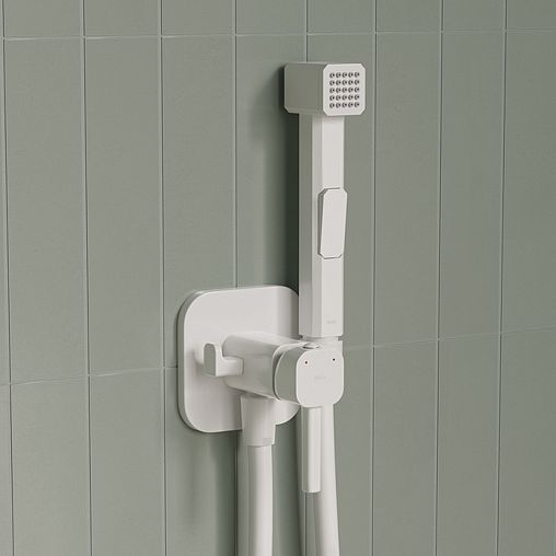 Встраиваемый гигиенический душ со смесителем IDDIS Axes, белый матовый фото