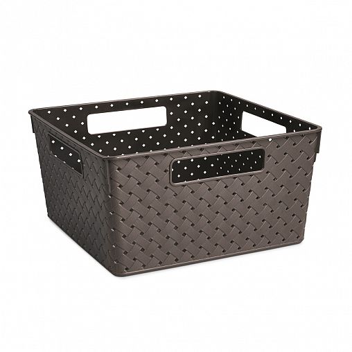 Корзина для хранения Violet Береста, с крышкой, 29,4 x 29,4 x 15,1 см, венге фото