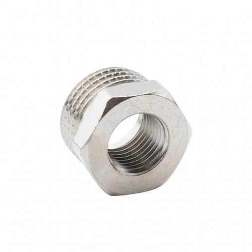 Футорка латунная никелированная Alato наружная-внутренняя резьба 1/2" x 1/4" фото