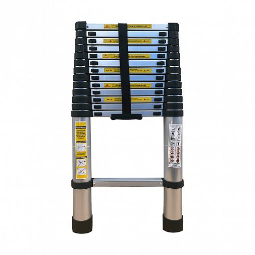 Лестница телескопическая односекционная Alumet TLS 4.1, алюминиевая, 14 ступеней, 4,1 м фото