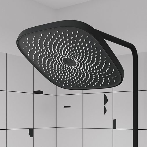 Душевая система с тропическим душем IDDIS SpaHome, с термостатом, черная матовая фото