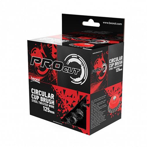 Щетка для УШМ Beorol, чашка, 125 мм, М14, витая проволока фото