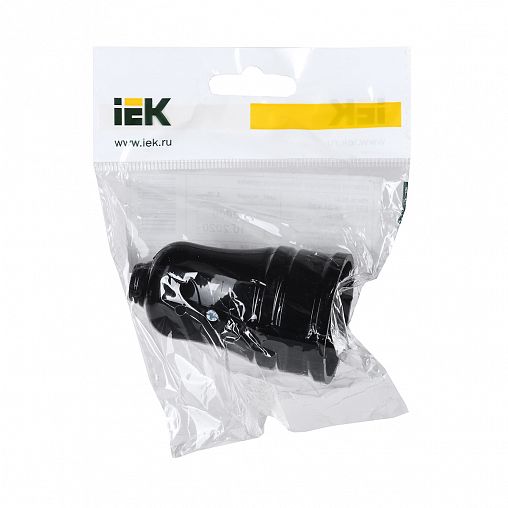 Розетка разборная прямая IEK, с заземлением, 16 А, 220 В, IP20, черная фото