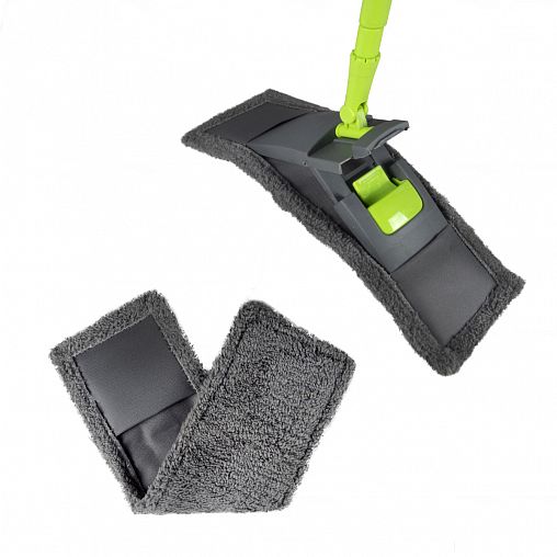 Швабра для пола Рыжий кот MopM3, насадка из микрофибры, серая фото