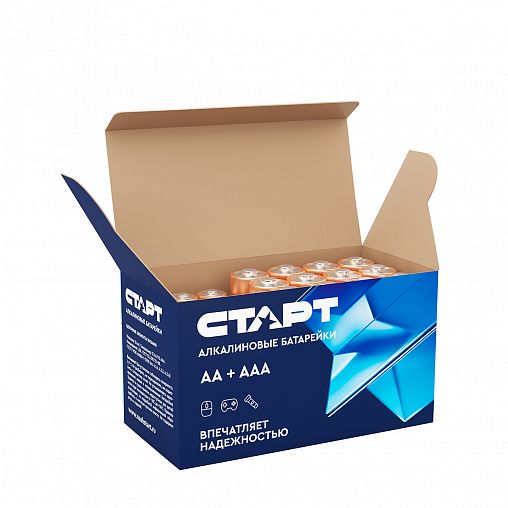 Батарейка Старт LR6/LR03-BOX12, типоразмер AAA 12 шт + типоразмер AA 12 шт фото