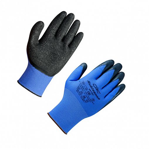 Перчатки полиэфирные с рельефным латексным покрытием СВС, 15 класс, размер 10 фото