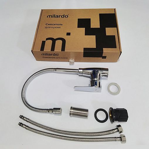 Смеситель для кухни Milardo Meal M07SB2FM05, с гибким изливом, глянцевый хром фото