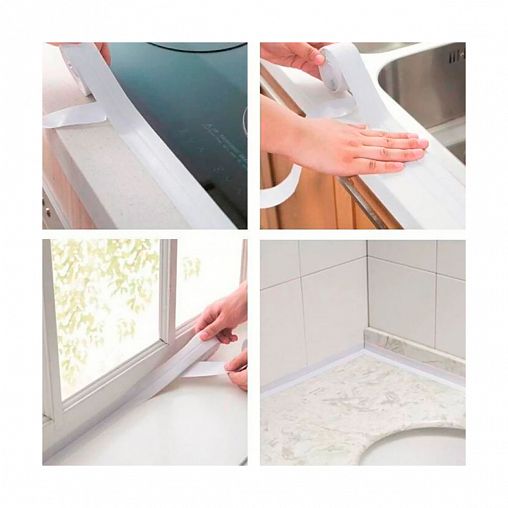 Самоклеящаяся бордюрная лента для ванн Park, 22 мм x 3,2 м, белая фото