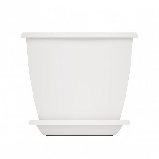 Горшок для цветов Альтернатива Афина, с поддоном, 11 л, белый фото