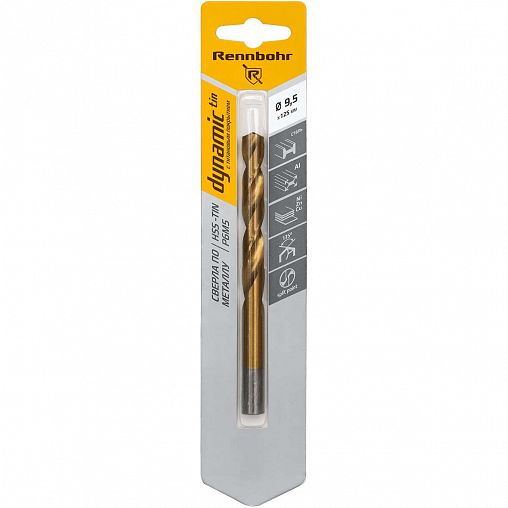 Сверло по металлу Rennbohr Dynamic-Tin, 9,5 x 125 мм фото