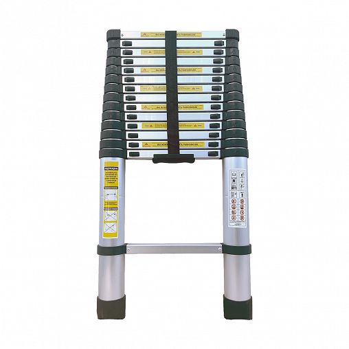 Лестница телескопическая односекционная Alumet TLS 4.4, алюминиевая, 15 ступеней, 4,4 м фото