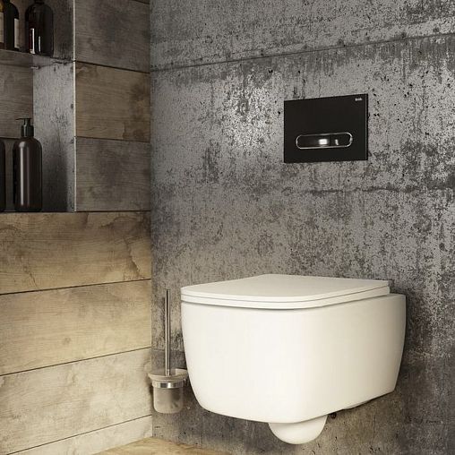 Клавиша для смыва Iddis Unifix, универсальная, 24,5 x 16,5 см, черная матовая фото