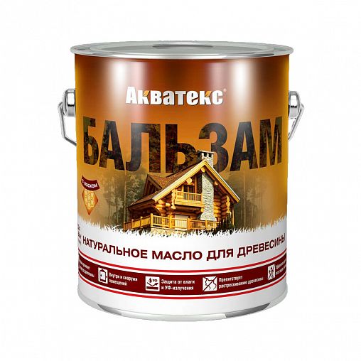 Натуральное масло для дерева Акватекс Бальзам, матовое, 2,2 л, эбеновое дерево фото