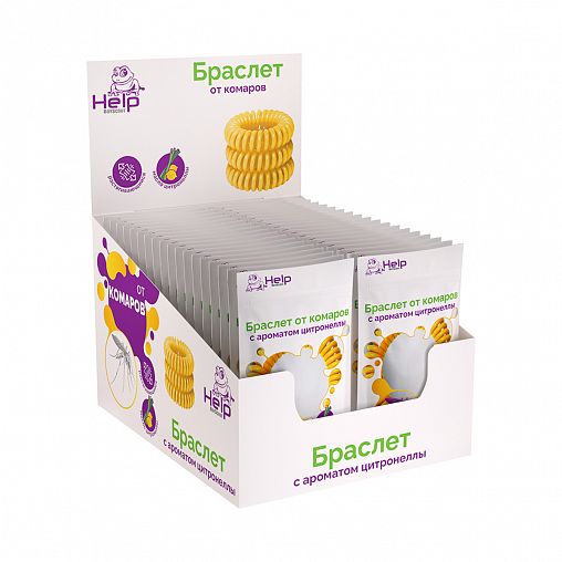 Браслет от комаров Help Спираль, c ароматом цитронеллы фото