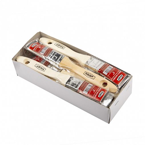 Кисть плоская Кедр Эксперт №1, искусственная щетина, деревянная ручка, 25 мм фото