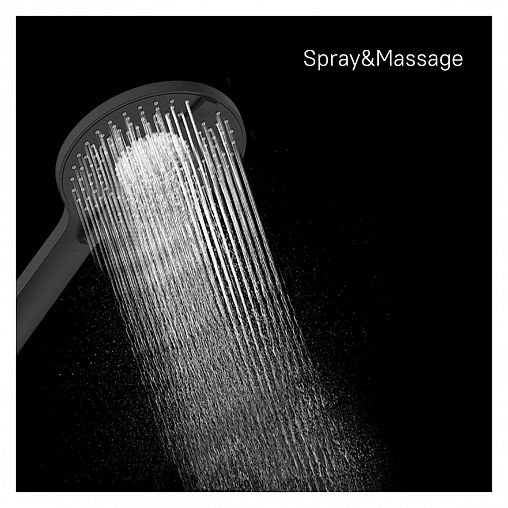 Лейка для душа Milardo Rora, 4 режима, черная матовая фото