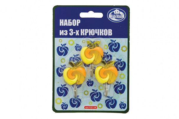 Крючки самоклеящиеся Мультидом Яблочки, 3 шт фото