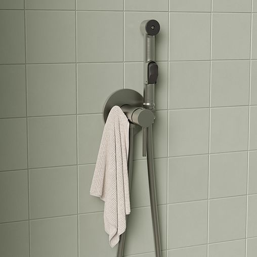 Встраиваемый гигиенический душ со смесителем IDDIS Axes, никель матовый фото