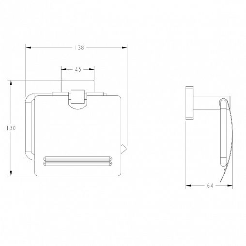 Держатель для туалетной бумаги Fashun A2603, настенный, хром фото