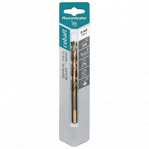 Сверло по металлу Rennbohr Cobalt, 9 x 125 мм фото