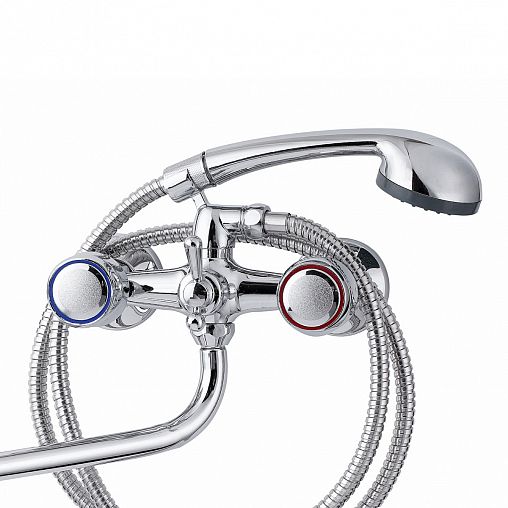 Смеситель для ванны с душем Tsarsberg TSB-111-34, с длинным изливом, двухвентильный, хром фото