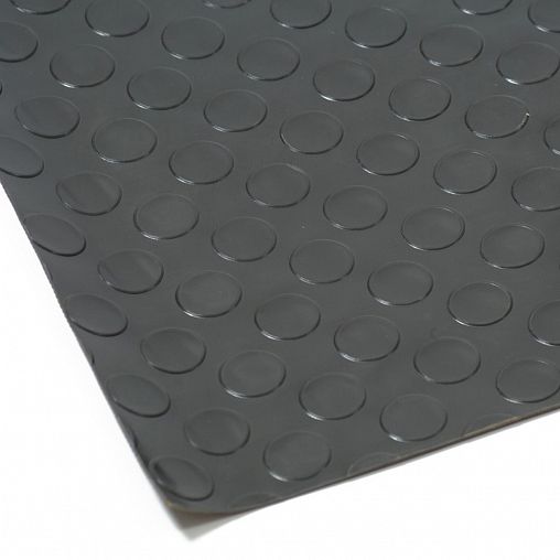 Коврик-дорожка SunStep Пятачки, ПВХ, 0,9 x 12 м, черный фото