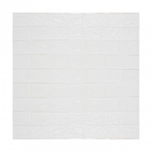 Панель стеновая самоклеящаяся Рыжий кот Кирпичики, 70 х 77 см, белая фото