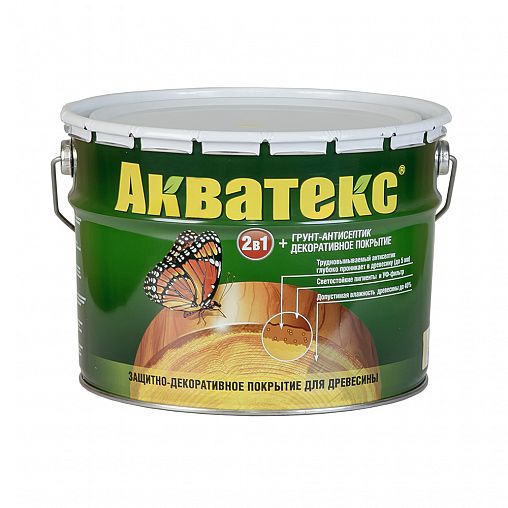 Защитно-декоративное покрытие для дерева Акватекс, полуматовое, 10 л, дуб фото