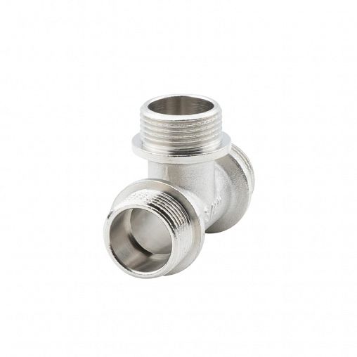 Тройник латунный никелированный Alato наружная резьба 3/4" фото