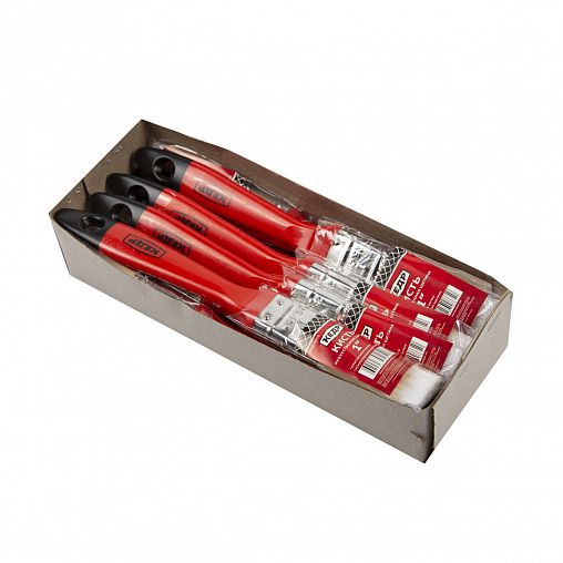 Кисть плоская Кедр №1, искусственная щетина, пластиковая ручка, 25 мм фото